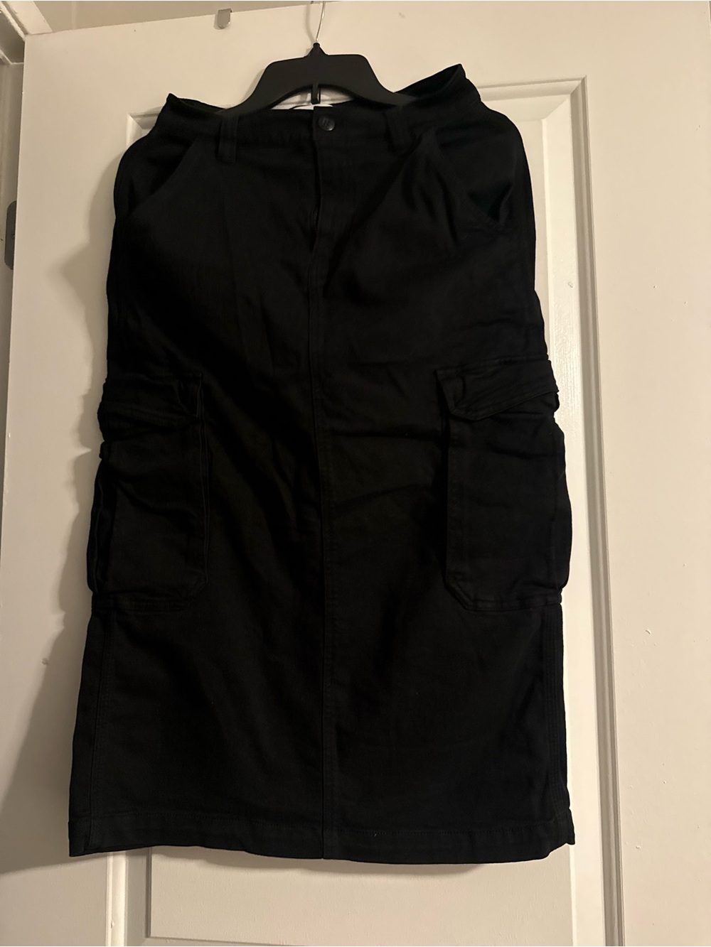 TNA Black Cargo Midi Skirt